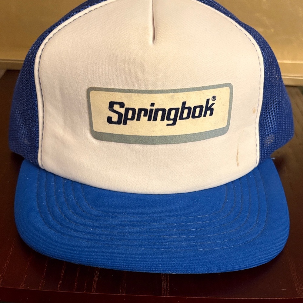 Vintage Springbok Blue and White Trucker Hat